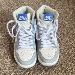 Nike Kids High-Top Sneakers - Light Blue and White